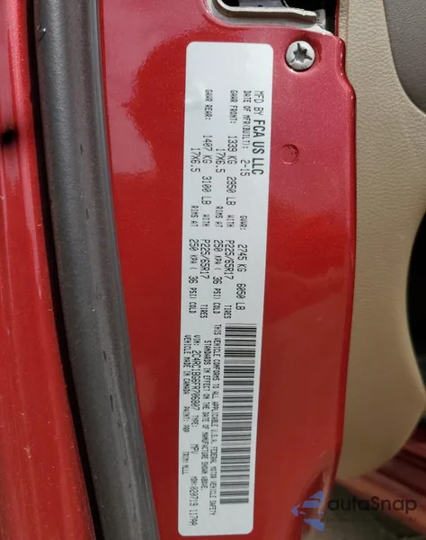 2015 Chrysler Town & Country Touring from USA, damaged, VIN 2C4RC1BG6FR706807